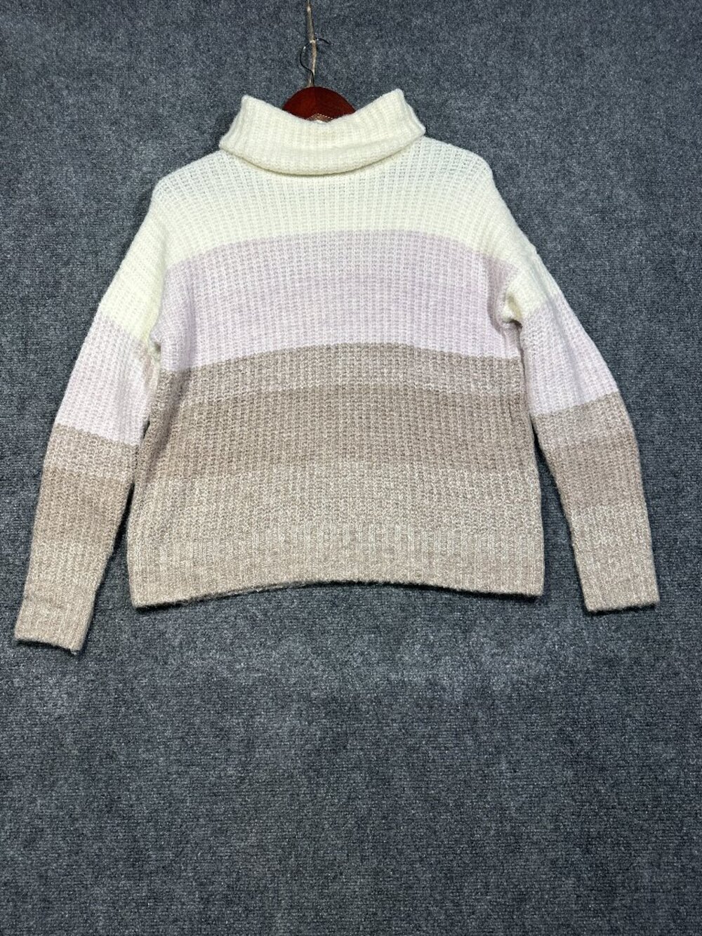 Splendid Sweater Womens XS Cowl Neck Chunky Knit Stripe Long Sleeve Stretch